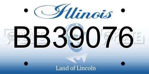 BB39076 Illinois License Plate