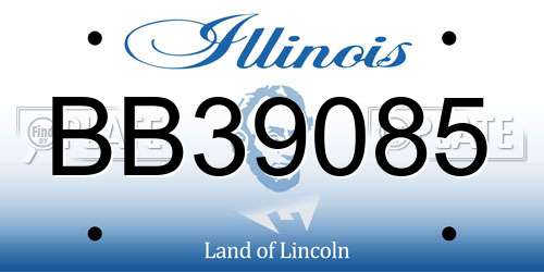 BB39085 Illinois License Plate