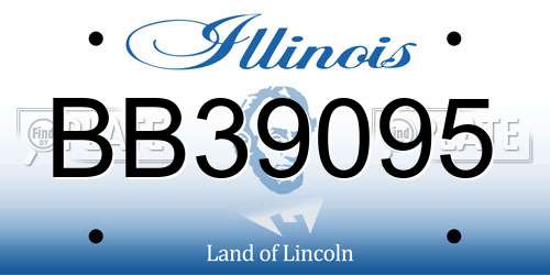 BB39095 Illinois License Plate