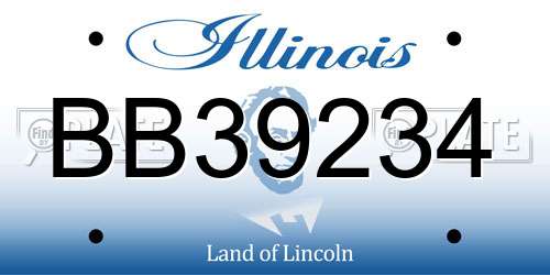 BB39234 Illinois License Plate