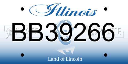 BB39266 Illinois License Plate