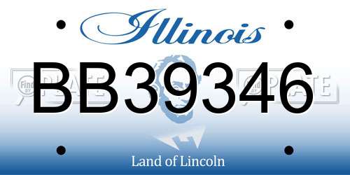 BB39346 Illinois License Plate