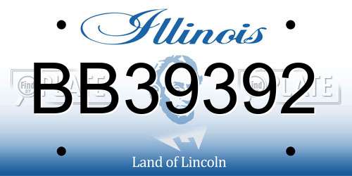 BB39392 Illinois License Plate