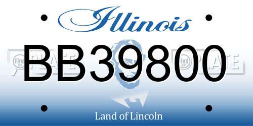 BB39800 Illinois License Plate