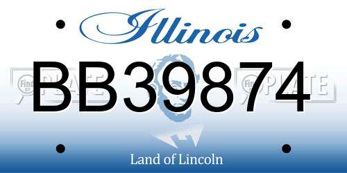 BB39874 Illinois License Plate