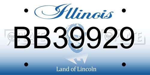 BB39929 Illinois License Plate