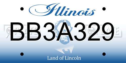 BB3A329 Illinois License Plate