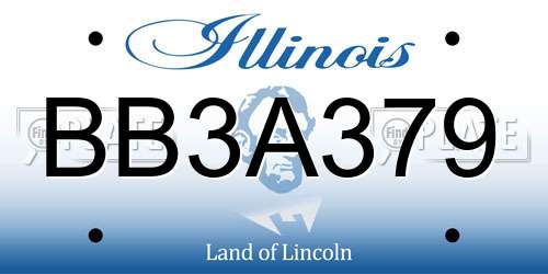 BB3A379 Illinois License Plate