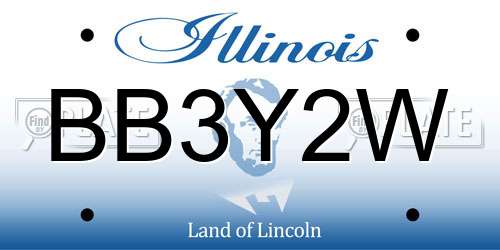 BB3Y2W Illinois License Plate
