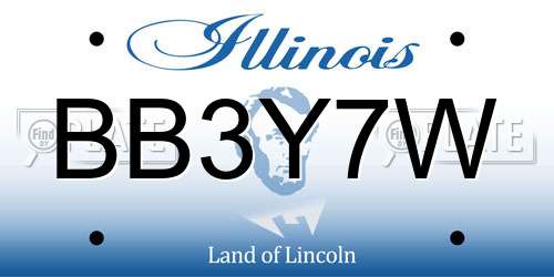 BB3Y7W Illinois License Plate