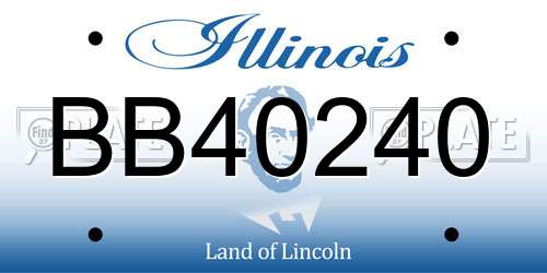 BB40240 Illinois License Plate