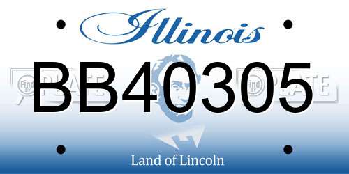 BB40305 Illinois License Plate
