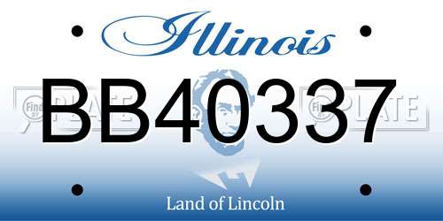 BB40337 Illinois License Plate