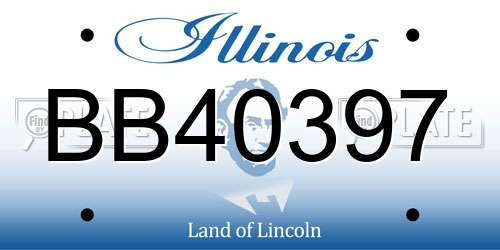 BB40397 Illinois License Plate
