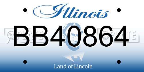 BB40864 Illinois License Plate