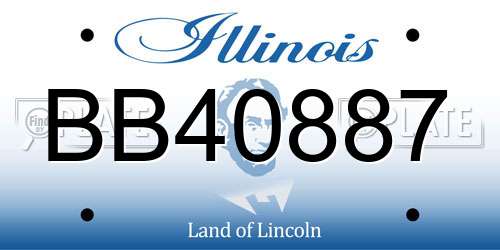 BB40887 Illinois License Plate