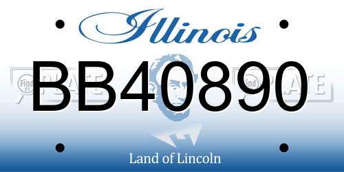 BB40890 Illinois License Plate