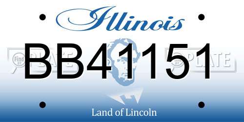 BB41151 Illinois License Plate