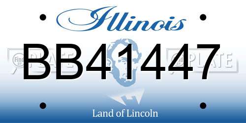 BB41447 Illinois License Plate