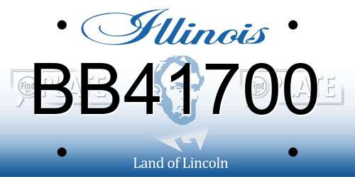BB41700 Illinois License Plate