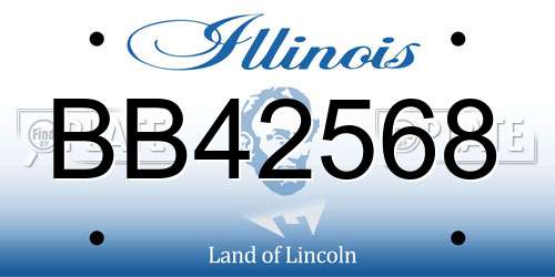 BB42568 Illinois License Plate