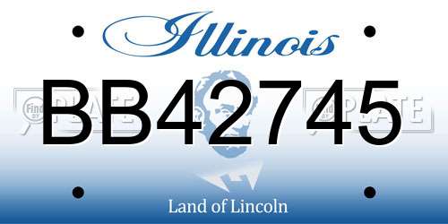 BB42745 Illinois License Plate