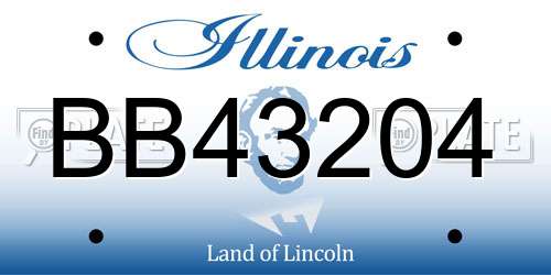 BB43204 Illinois License Plate