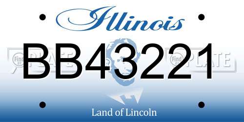 BB43221 Illinois License Plate