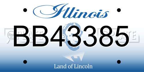 BB43385 Illinois License Plate
