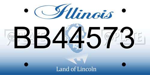 BB44573 Illinois License Plate