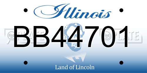 BB44701 Illinois License Plate