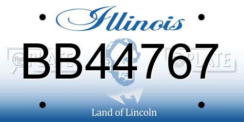 BB44767 Illinois License Plate