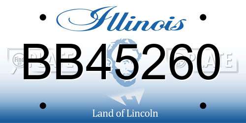 BB45260 Illinois License Plate