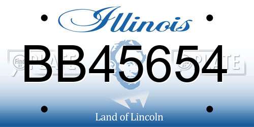 BB45654 Illinois License Plate