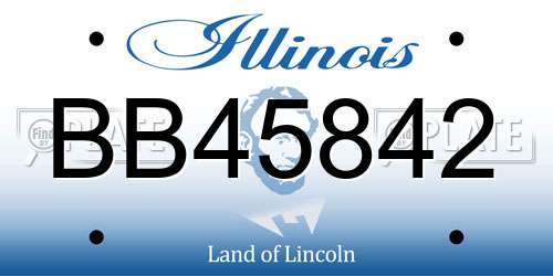 BB45842 Illinois License Plate