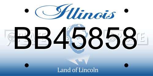 BB45858 Illinois License Plate