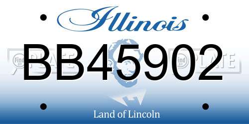 BB45902 Illinois License Plate