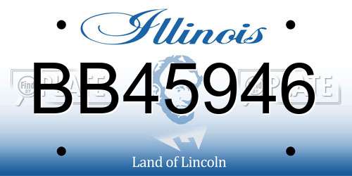 BB45946 Illinois License Plate