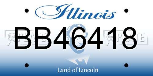 BB46418 Illinois License Plate