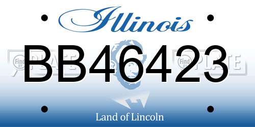 BB46423 Illinois License Plate