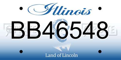 BB46548 Illinois License Plate