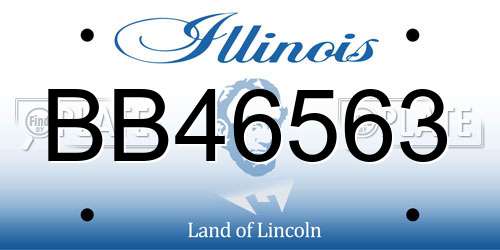BB46563 Illinois License Plate