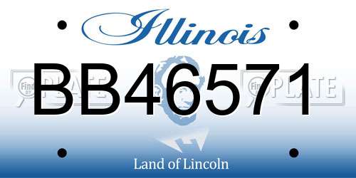 BB46571 Illinois License Plate