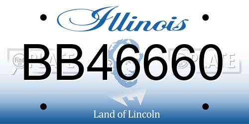 BB46660 Illinois License Plate