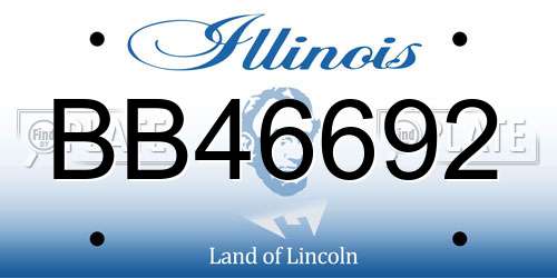 BB46692 Illinois License Plate