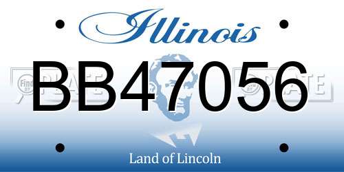 BB47056 Illinois License Plate