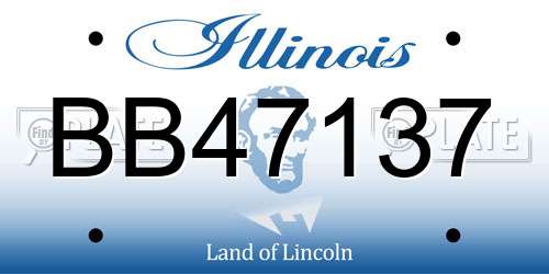 BB47137 Illinois License Plate