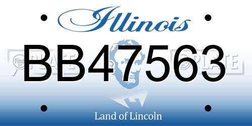 BB47563 Illinois License Plate
