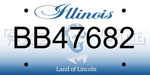 BB47682 Illinois License Plate