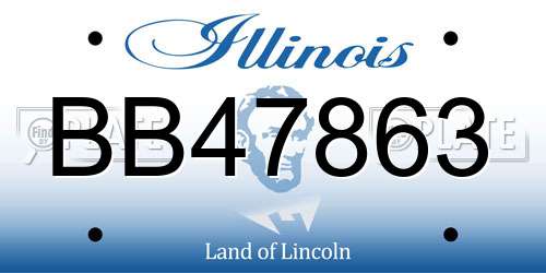 BB47863 Illinois License Plate